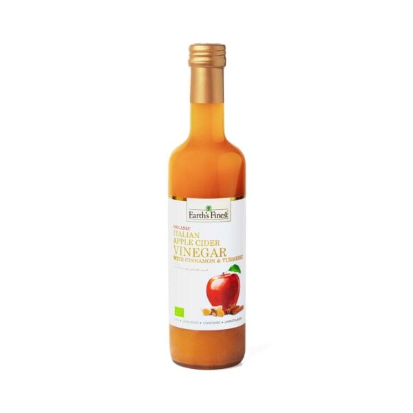 Earth's Finest Organic Italian Apple Cider Vinegar With Cinnamon & Turmeric - 500ml