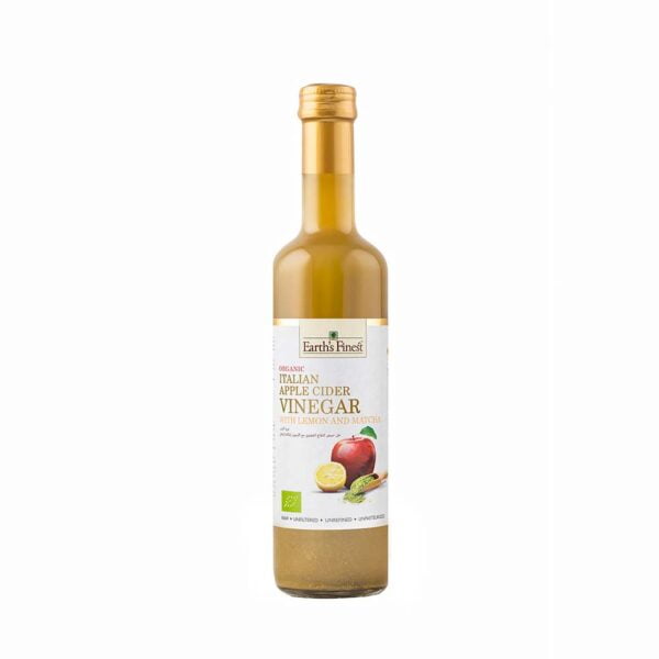 Earth's Finest Organic Italian Apple Cider Vinegar with Lemon & Matcha - 500ml