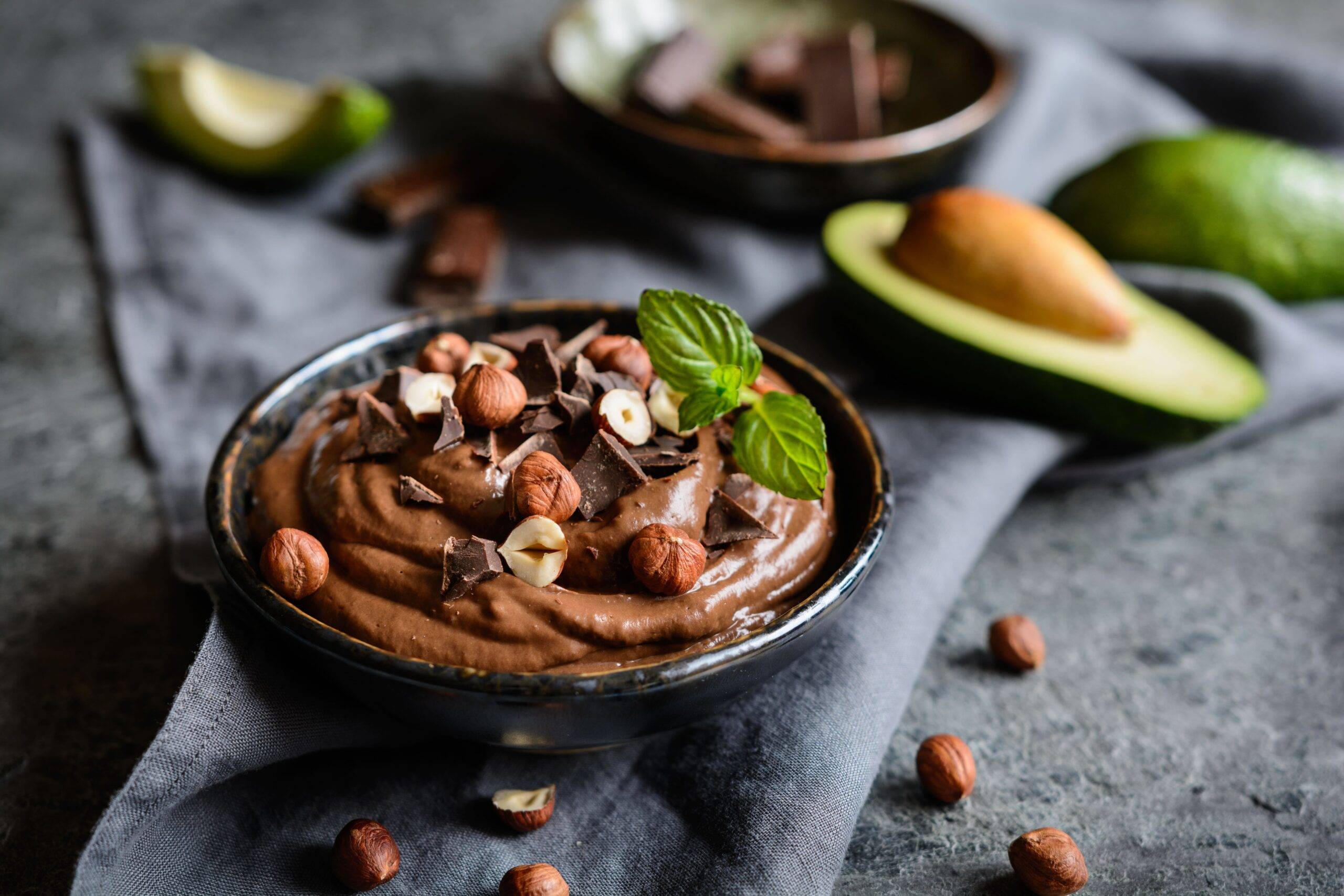 Chocolate Avocado Mousse with Coconut Cream
